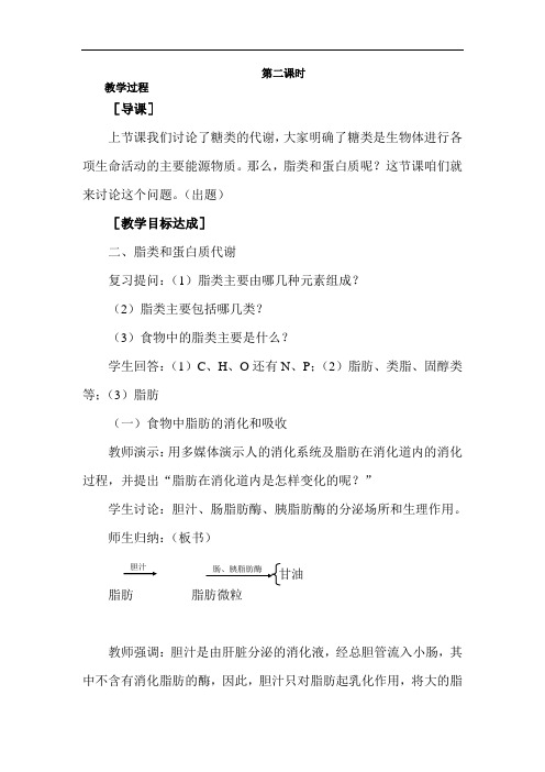 最新高中生物-人和动物体内三大营养物质的代谢3 精品