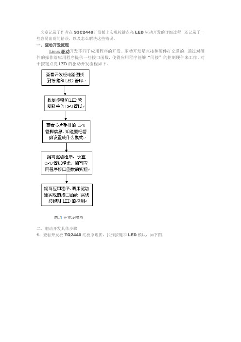 S3C2440开发板上实现按键点亮LED驱动开发的详细过程01