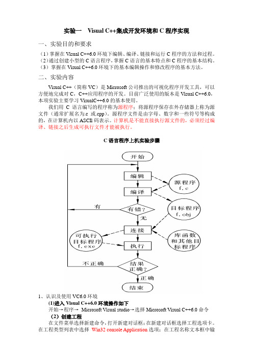 实验01B  熟悉Visual C软件开发环境