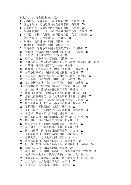 临朐公共自行车点