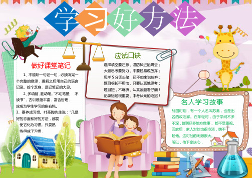 【word小报模板】：卡通学习好方法小报手抄报Word模板