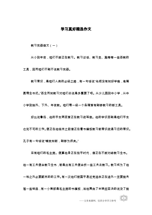 学习真好精选作文