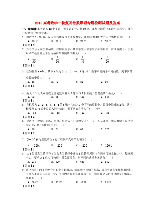 广东省江门市2018高三数学一轮复习专项检测试题06