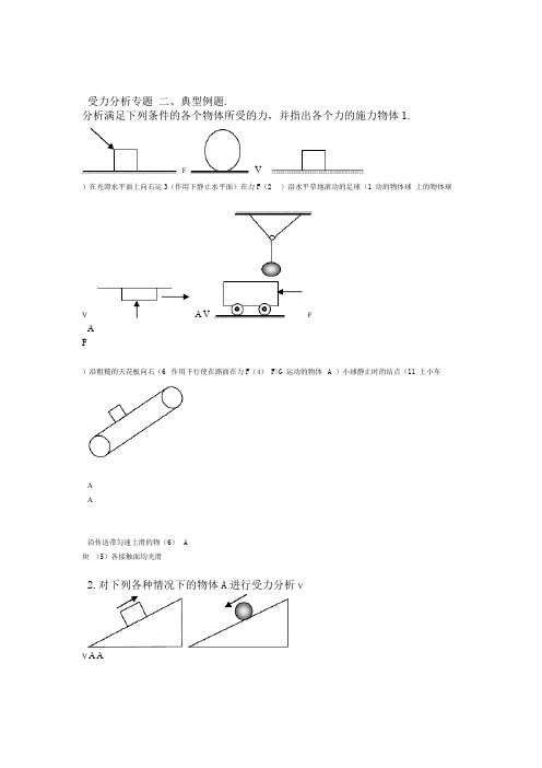 word完整版高中物理受力分析精选习题答案