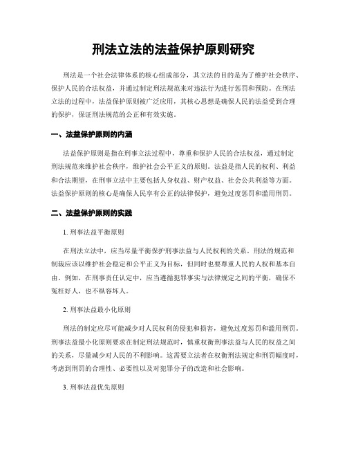 刑法立法的法益保护原则研究