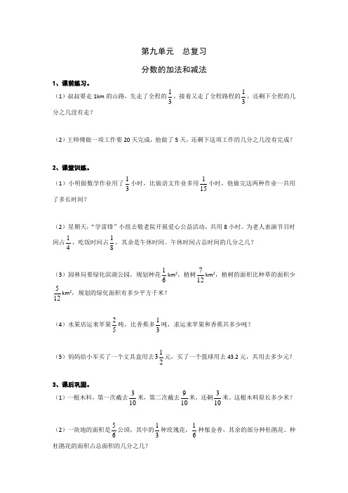 五年级下册数学试题   第九单元应用题专题训练 人教新课标Word含答案