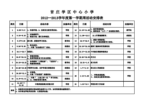 官庄学区周活动安排表