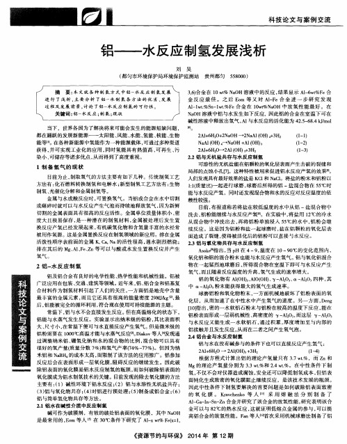 铝——水反应制氢发展浅析