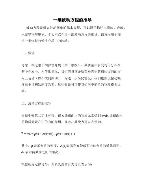 一维波动方程的推导