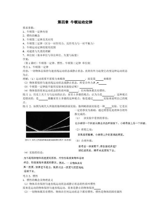 2010届高二物理会考资料(第四章+牛顿运动定律)