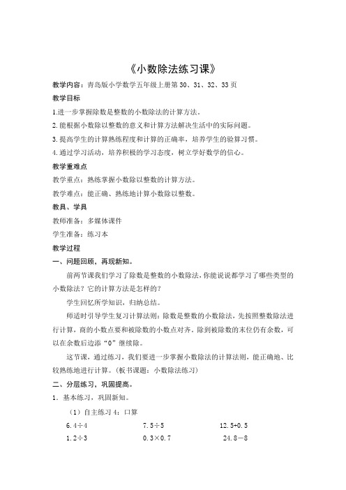 第3课时 除数是整数的小数除法练习课