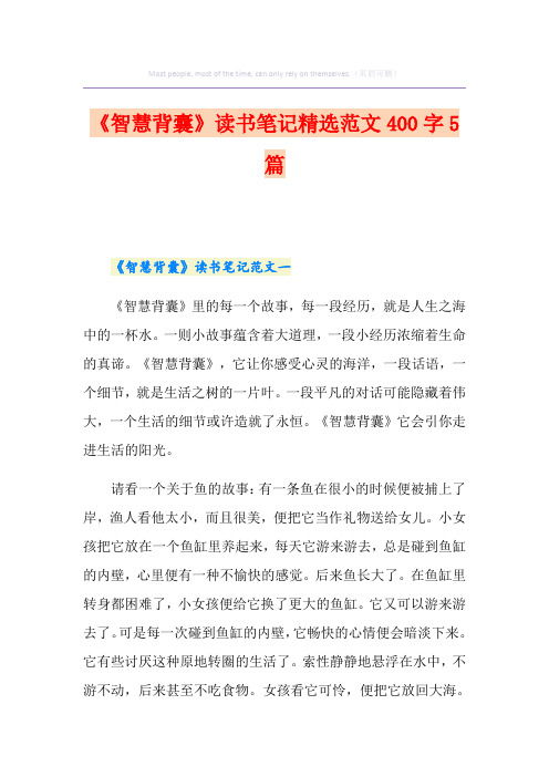 《智慧背囊》读书笔记精选范文400字5篇