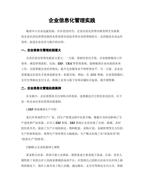 企业信息化管理实践