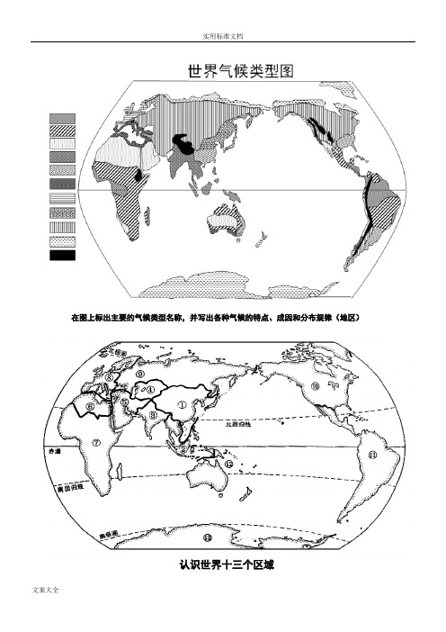 填图训练--世界地理