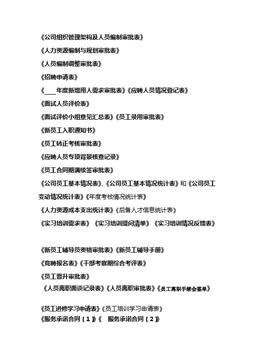 公司组织管理架构及人员编制审批表