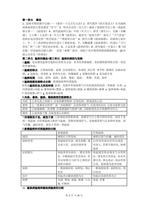 (完整)温病学课本归纳,推荐文档
