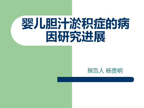 婴儿胆汁淤积症的病因研究进展