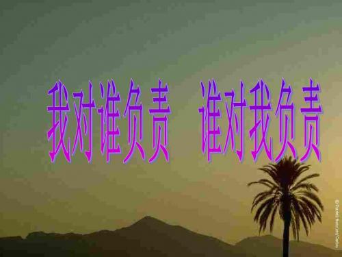 人教版道德与法治八年级上册第六课第一框我对谁负责  谁对我负责(共30张PPT)
