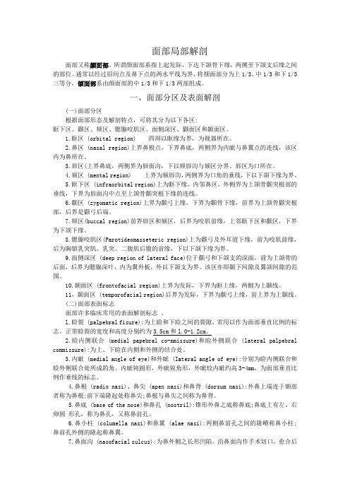 面部局部解剖