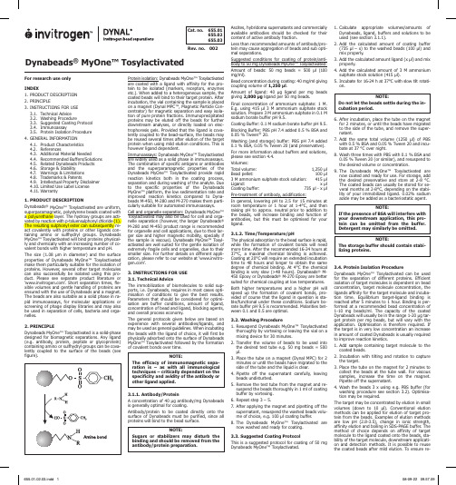 磁珠说明书65501-02-03-Dynabeads-MyOne-Tosylactivated-(rev002)