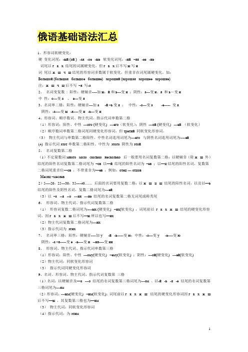 语法-俄语基础语法汇总