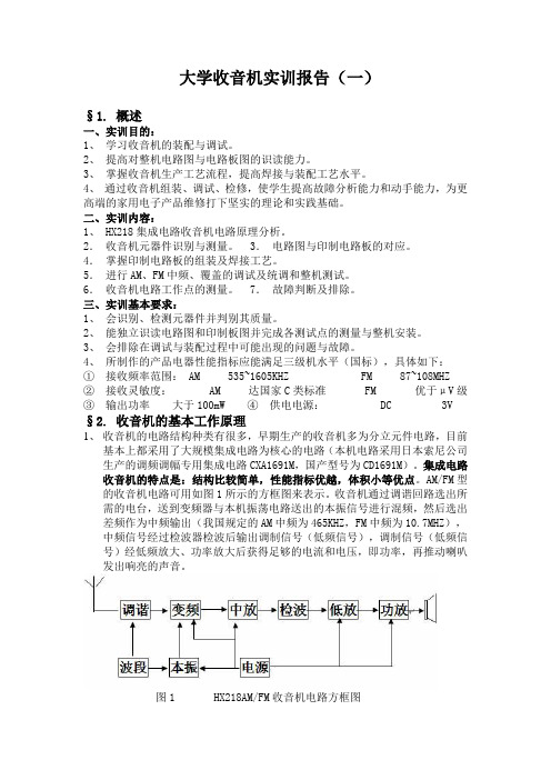 大学收音机实训报告