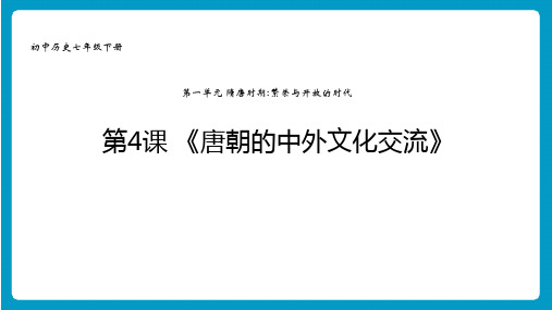 部编版七年级历史下册第一单元隋唐时期繁荣与开放的时代第4课唐朝的中外文化交流