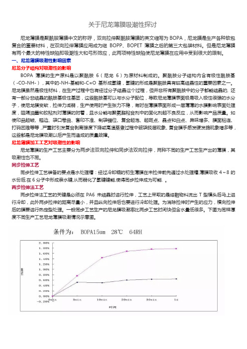 关于尼龙薄膜吸潮性探讨