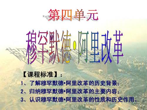 历史岳麓版选修一 4.13《穆罕默德·阿里改革》课件
