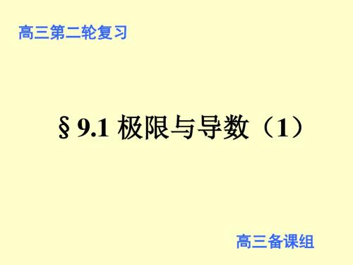 高三数学最新课件-极限、导数、数学归纳法(1) 精品