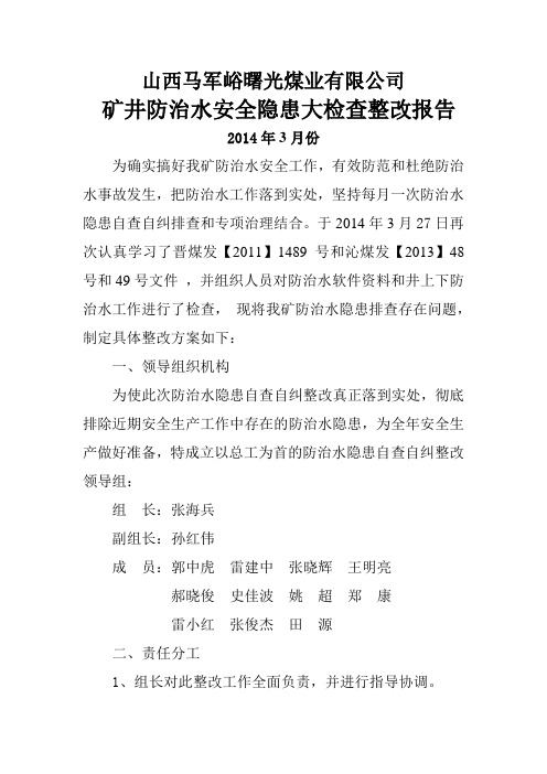 隐患大检查整改报告(1)