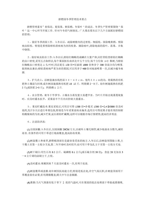 脐橙管理与栽培