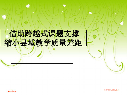二年级 借助跨越式课题支撑