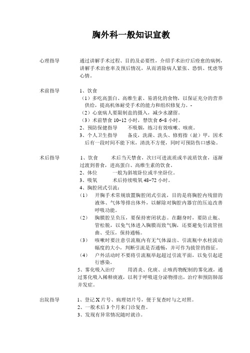 胸外科宣教