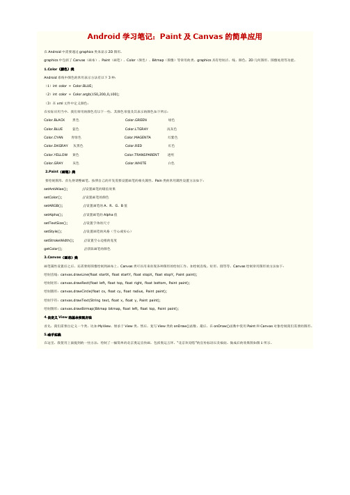 Android学习笔记：Paint及Canvas的简单应用=