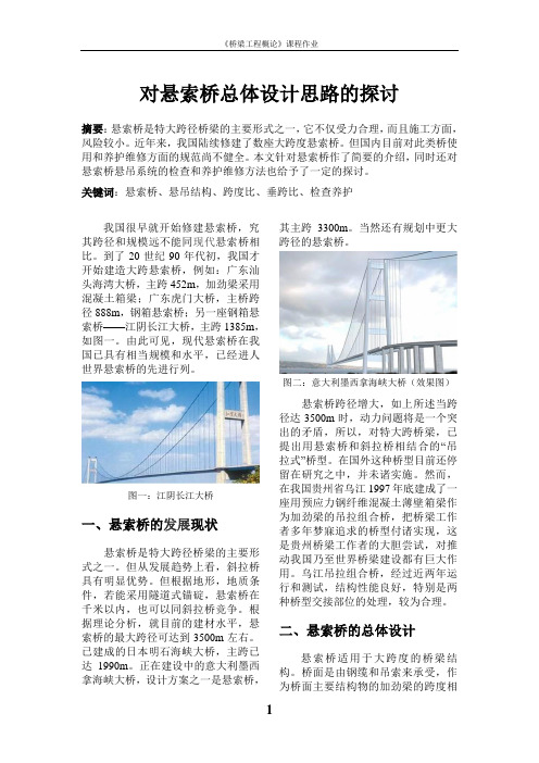 对悬索桥总体设计思路的探讨