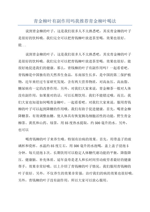 青金柳叶有副作用吗我推荐青金柳叶喝法