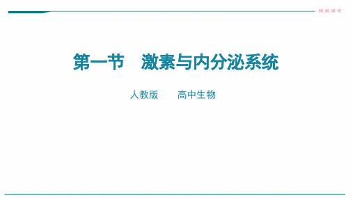 高中生物选择性必修一   第一节  激素与内分泌系统