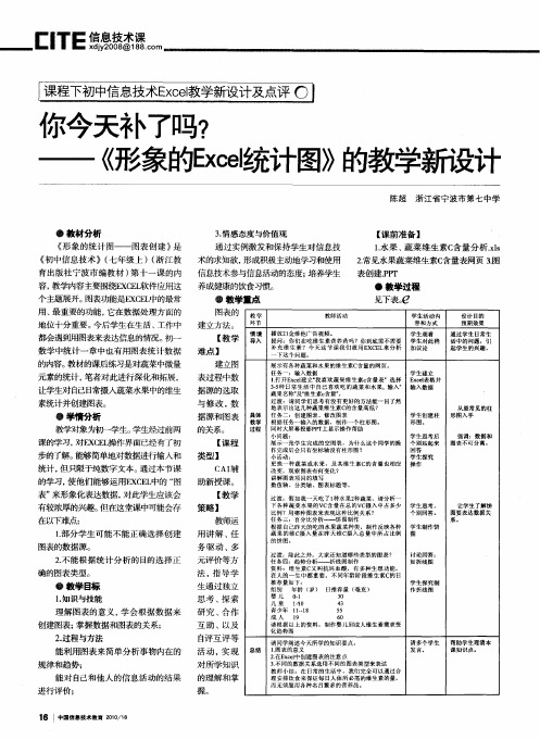 你今天补了吗？——《形象的Excel统计图》的教学新设计