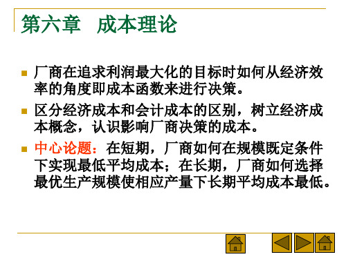 第六讲__成本理论
