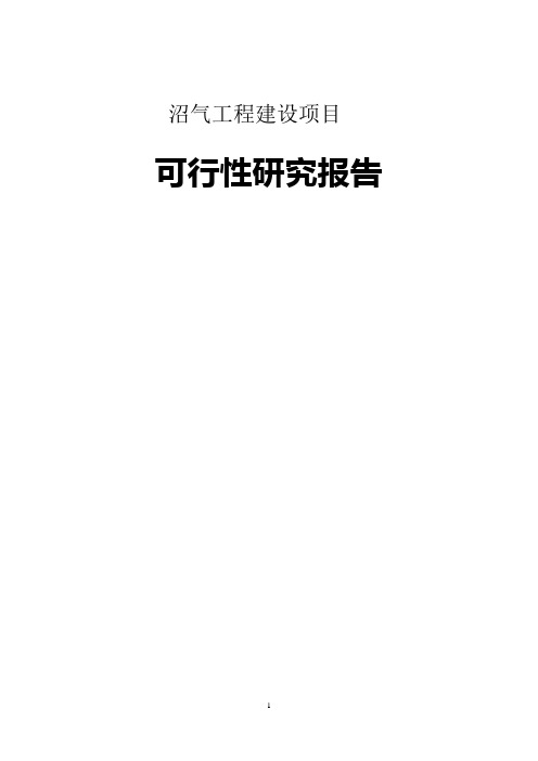 沼气池建设项目可行性报告