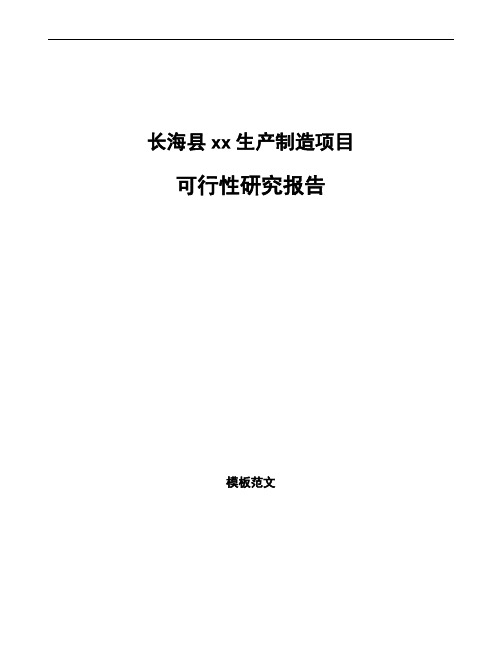长海县如何编写项目可行性研究报告(模板范文)