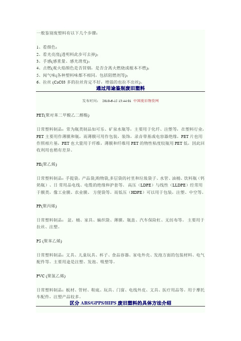 塑料简单辨别