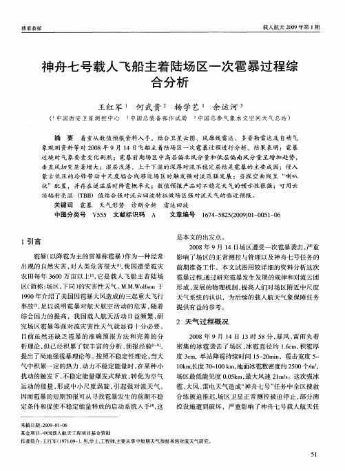 神舟七号载人飞船主着陆场区一次雹暴过程综合分析