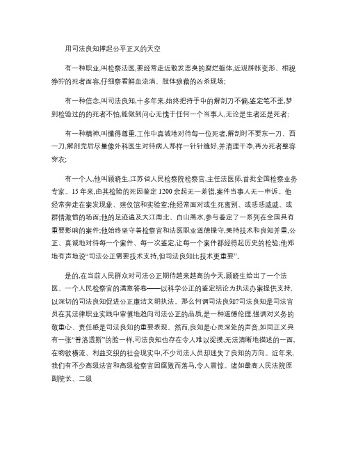 用司法良知撑起公平正义的天空(常习军).