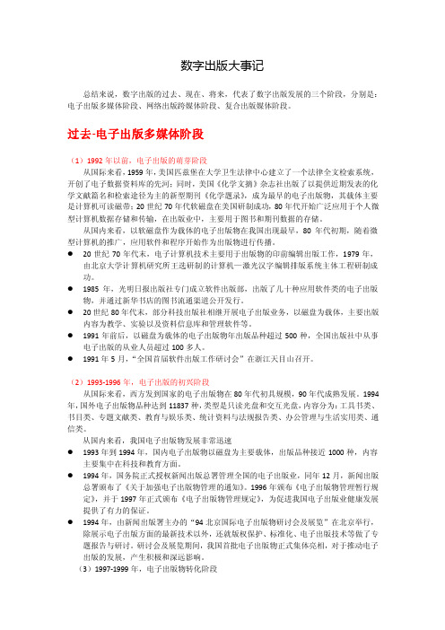 数字出版大事记