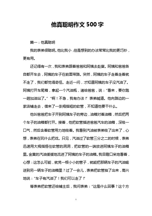 他真聪明作文500字