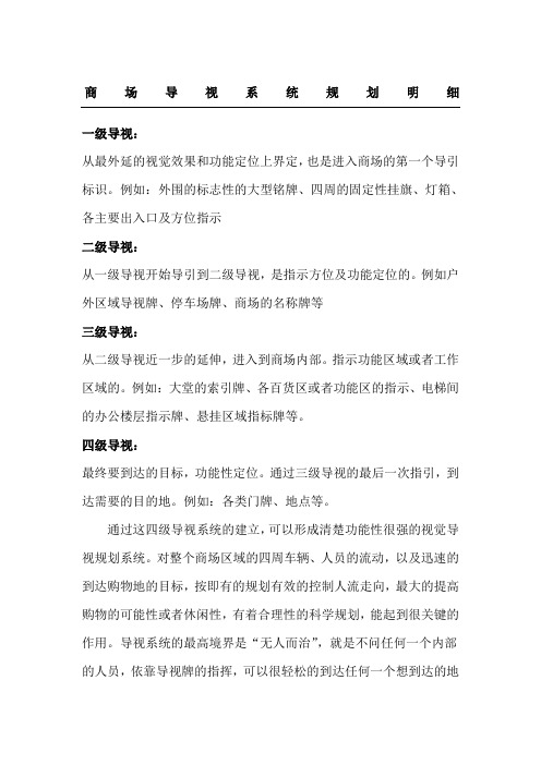 商场导视系统规划明细