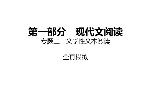 2025高考总复习语文专题讲解课件：专题二 文学性文本阅读之全真模拟