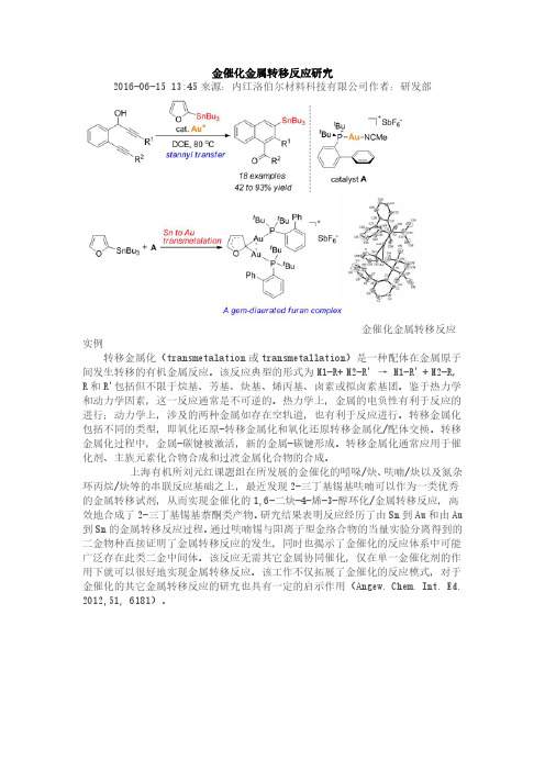金催化金属转移反应研究